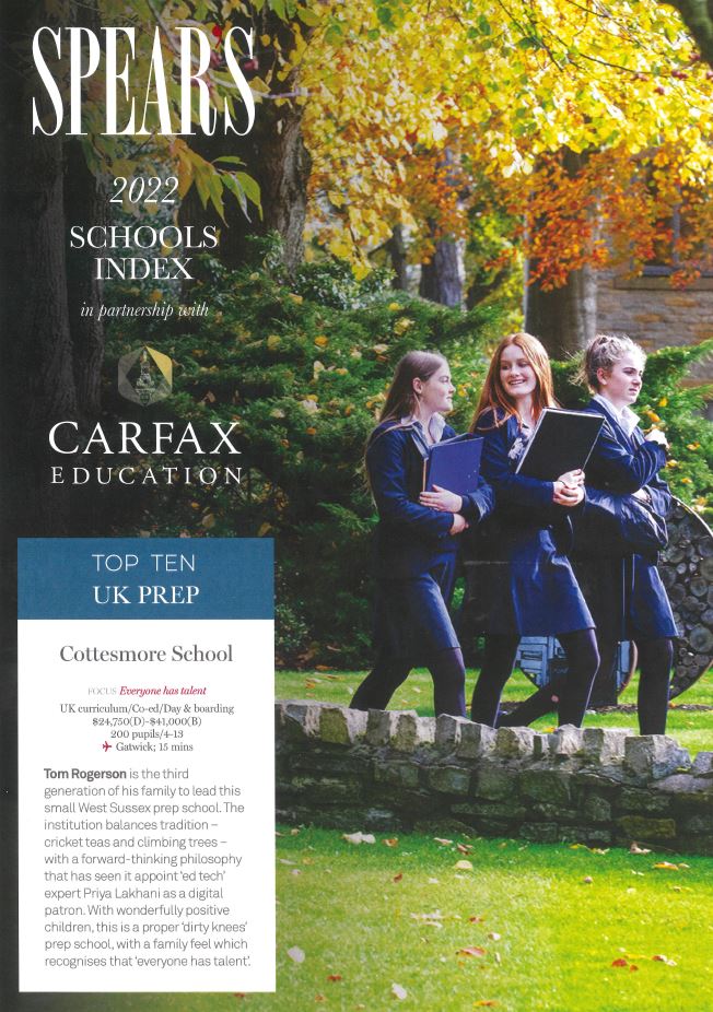 cottesmore school spears 2022 schools index carfax education top ten uk prep