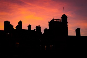 cottesmore school school pictured in shadow at sunset